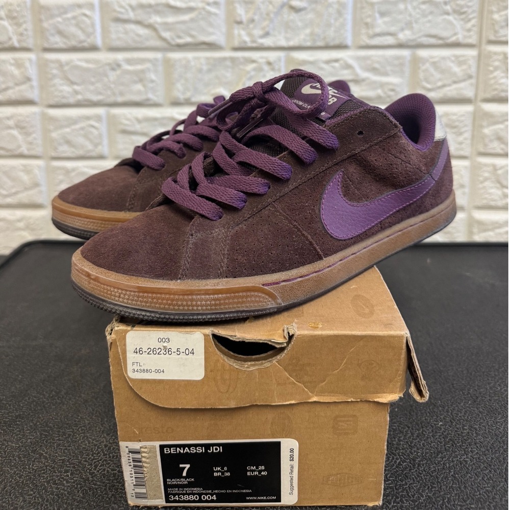 Nike Zoom Classic SB Plum Purple Suede Skate Shoes 343880-004 Mens 7
